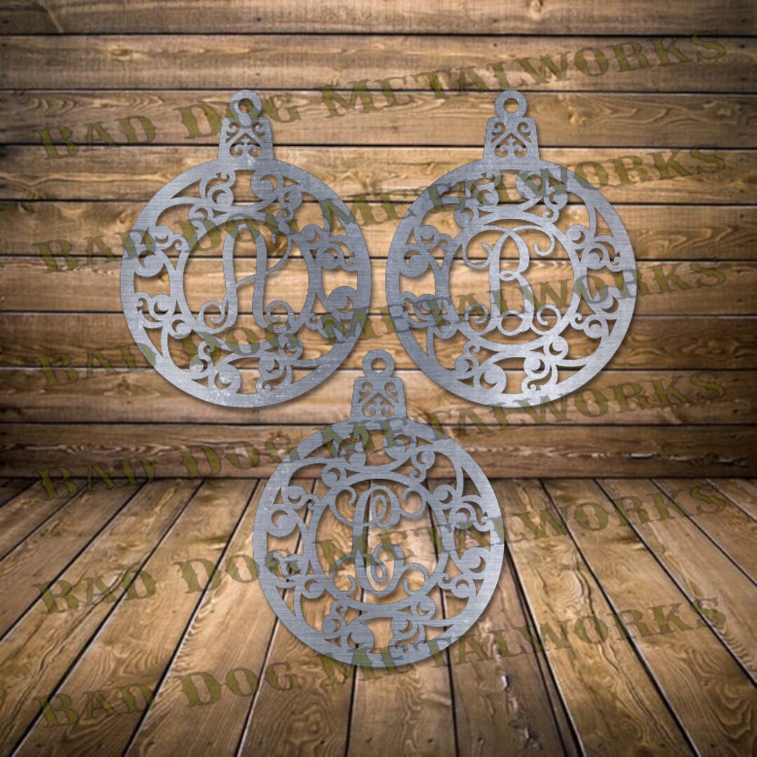 Christmas Ornament Monogram Bundle Dxf/svg Bad Dog Metalworks Digital