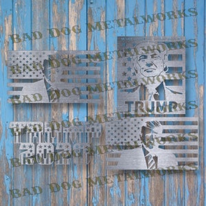 Donald Trump Dxf and Svg - Bad Dog Metalworks Digital Download - CNC Plasma Laser Waterjet - Trump Svg - Trump Dxf - Trump Flag Dxf for CNC