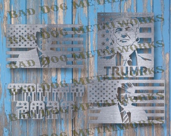 Donald Trump Dxf and Svg - Bad Dog Metalworks Digital Download - CNC Plasma Laser Waterjet - Trump Svg - Trump Dxf - Trump Flag Dxf for CNC