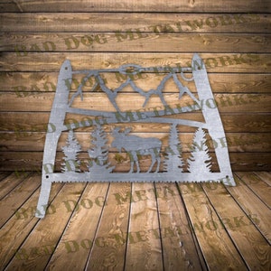 Moose Bow Saw Dxf/Svg - Bad Dog Metalworks Digital Download - Laser Cut CNC Plasma Waterjet - Bow Saw Svg - Sawblade Svg - Sawblade Dxf