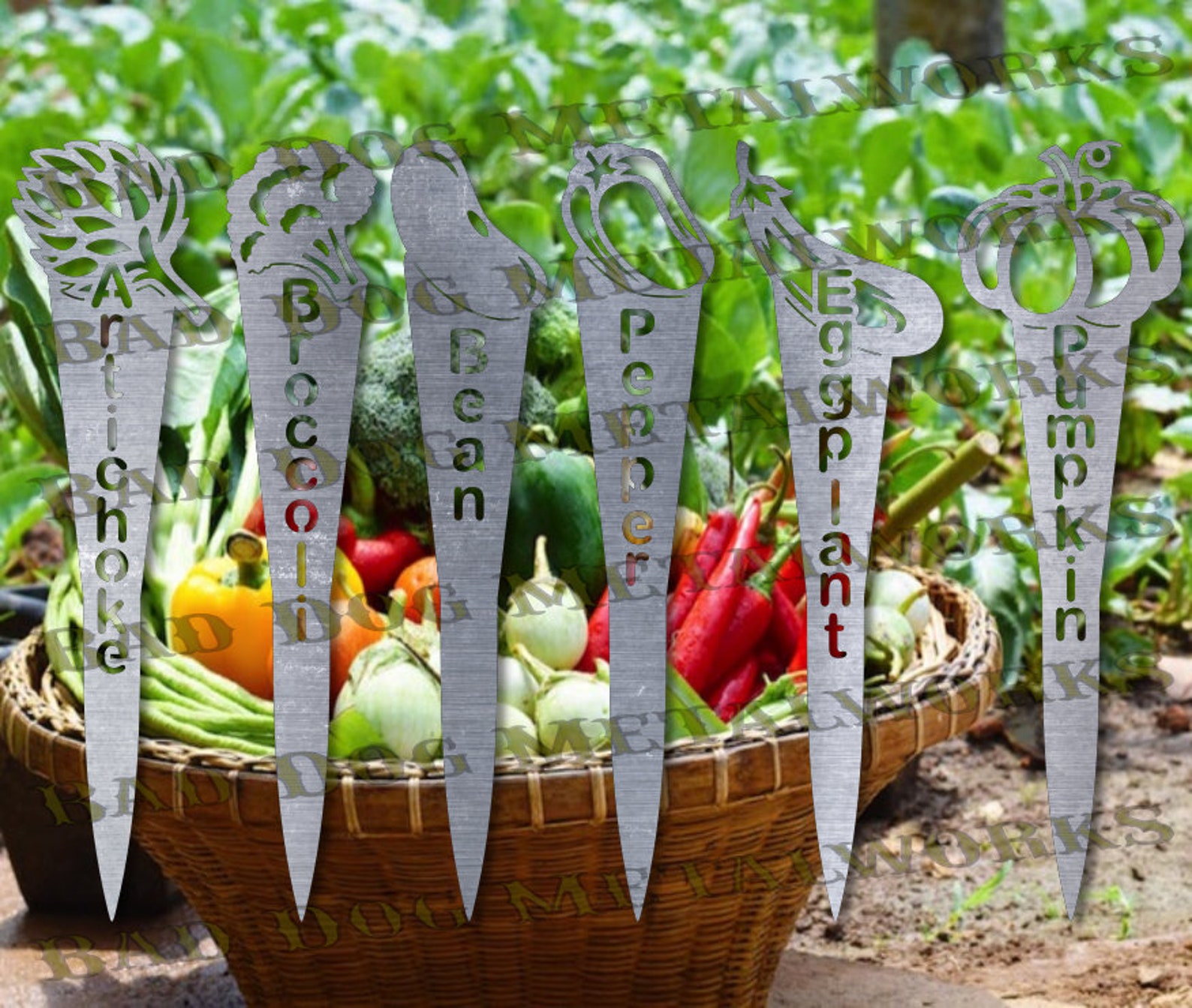 Vegetable Garden Stakes FULL SET Dxf and Svg Bad Dog Etsy New Zealand