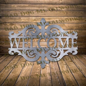 Bienvenido Dxf/Svg - Descarga digital de Bad Dog Metalworks - Láser CNC Plasma Waterjet - Bienvenido Svg - Bienvenido Dxf - Placa de dirección Svg