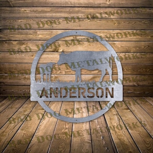 Kuh und Kalb Monogramm Svg/Dxf - Bad Dog Metalworks Digitaler Download - Laser CNC Konzentration