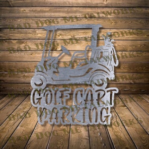 Golfkar parkeren dxf/svg - Bad Dog Metalworks digitale download - Laser CNC plasma waterjet - golfkar Svg - golf dxf - golfkar dxf