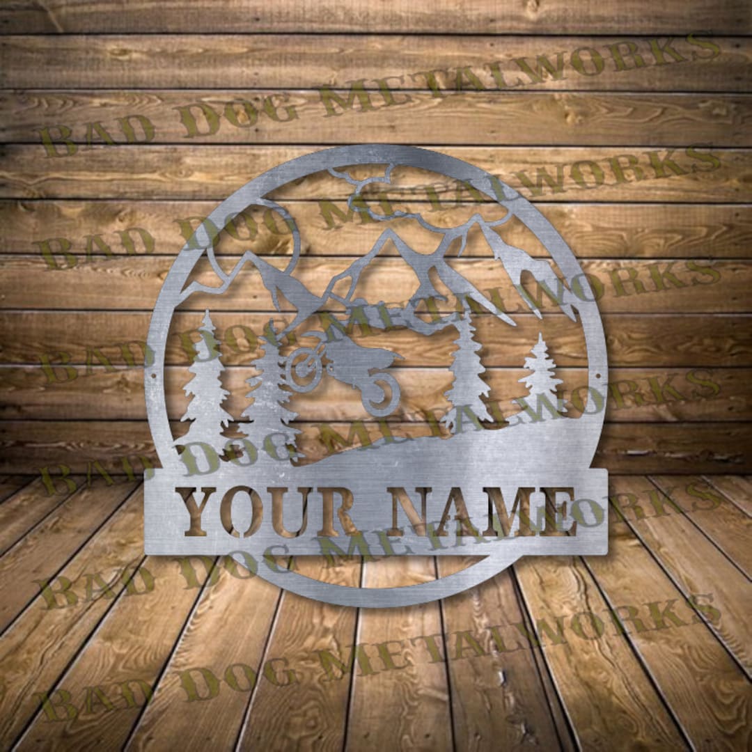 Dirt Bike Monogram Dxf/svg- Bad Dog Metalworks Digital Download - Laser ...