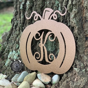 Personalized Pumpkin Monogram Halloween Décor - Bad Dog Metalworks Home Décor - Harvest Fall Décor - Personalized Gifts - Pumpkin Décor