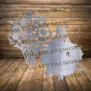 Sunflowers Dual-Layer Design Dxf/Svg - Bad Dog Metalworks Digital Download - Laser CNC Plasma Waterjet - Sunflower Svg - Sunflower Dxf