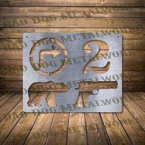 Right to Bear Arms Pictogram dxf/svg - Bad Dog Metalworks digitale download - laser-CNC-plasmawaterjet - tweede wijziging dxf voor CNC-plasma
