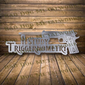 Estudio Triggernometry Svg Dxf Bad Dog Metalworks Descarga digital - Láser CNC Plasma Waterjet - Triggernometry Dxf - 2A Dxf 2A Svg Gun Svg