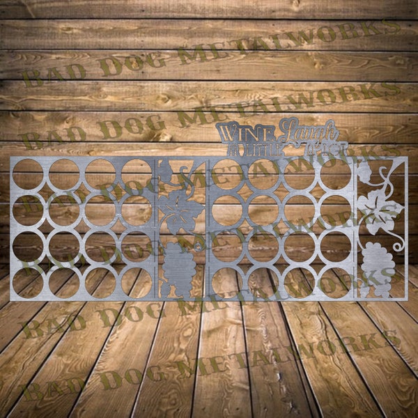 Wine a Little Laugh a Lot Wine Rack Dxf - Svg - Bad Dog Metalworks Digital Download - Laser CNC Plasma Waterjet - 16 Bottle Wine Holder Dxf