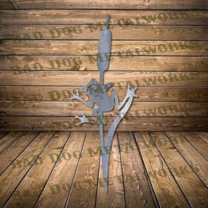 Grenouille et quenouilles - DXF - SVG - Bad Dog Metalworks en téléchargement numérique - Laser jet d'eau Dxf Plasma CNC - Nature Dxf - Svg de quenouilles - Svg de grenouille