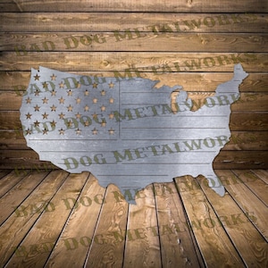 USA Outline Flag Dxf/Svg - Bad Dog Metalworks Digital Download - Laser CNC Plasma Waterjet - United States Flag Dxf - Patriotic Svg USA Dxf