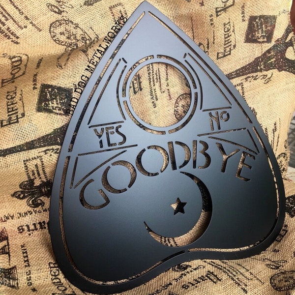 Ouija Board Planchette Metal Art - Bad Dog Metalworks Home Decor - Halloween Decor - Paranormal Witch Gothic Decor - Horror Lovers Gifts