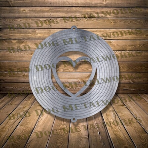 Heart Wind Spinner Dxf - Heart Wind Spinner Svg - Bad Dog Metalworks Digital Download - CNC Plasma Laser Waterjet - Heart Wind Catcher Dxf