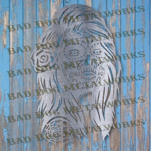 Esqueleto de chica zombi Dxf/Svg - Descarga digital de Bad Dog Metalworks - Láser CNC Plasma Waterjet - Halloween Svg Día de los muertos Dxf Skull Svg