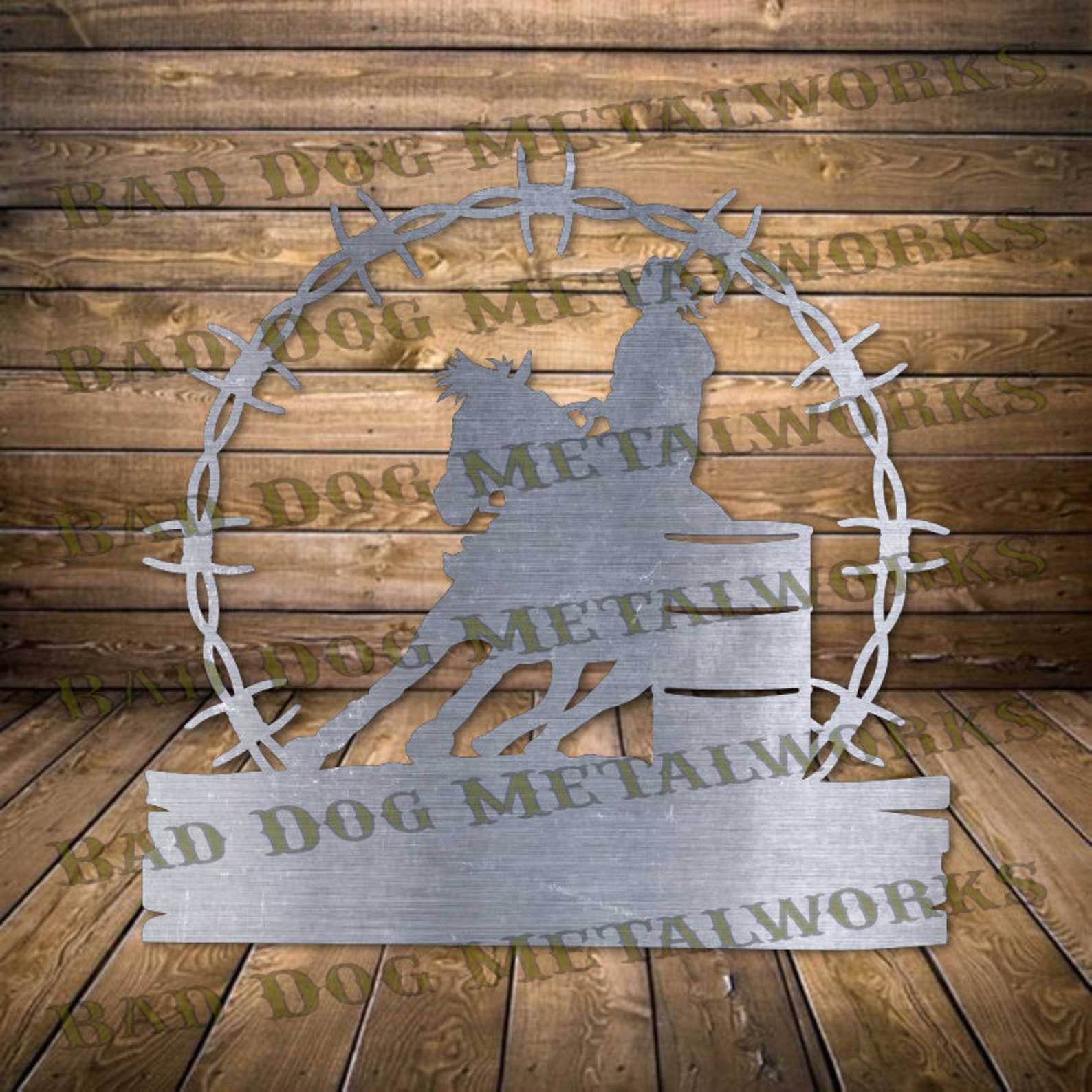 Barrel Racer Monogram Dxf/svg - Bad Dog Metalworks Digital Download ...
