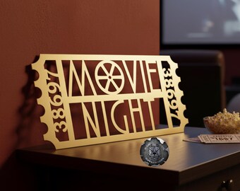 Movie Night Movie Ticket - Bad Dog Metalworks Home Decor - Home Theater Decor - Movie Room Theater Wall Art - Movie Theater Decor