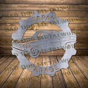 Chevy Nova Papa&#39;s Garage Monogram Dxf/Svg - Bad Dog Metalworks Digital Download - Laser CNC Plasma Waterjet - Chevy Nova Svg - Nova Dxf