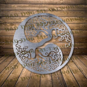 Yin Yang Tree of Life Dxf/Svg - Bad Dog Metalworks Digital Download - Laser CNC Plasma Waterjet - Yin Yang Svg - Yin Yang Dxf - Tree Dxf