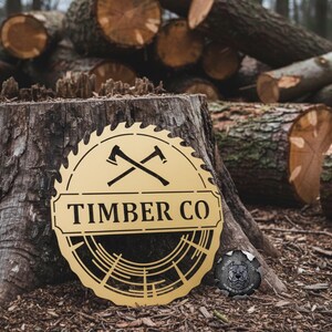 Lumberjack Logging Monogram Sign - Bad Dog Metalworks Home Décor - Personalized Gifts - Logger Gifts - Patio Decor - Personalized Monograms