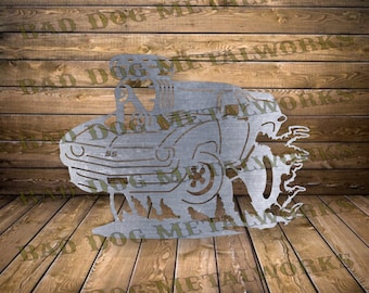 Camaro Hot Rod Dxf - Camaro Svg - Bad Dog Metalworks Digital Download - Laser CNC Plasma Waterjet - Car Svg - Car Dxf - Cartoon Camaro Dxf