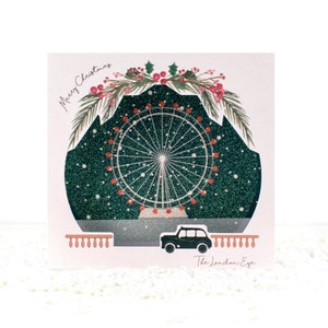 Espumante London Eye, cartão de Natal de Londres, pop-up, 3D, cartão cortado a laser