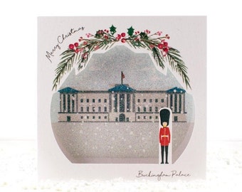 Sparkling Buckingham Palace, London Christmas card, Pop up, 3D, laser cut card