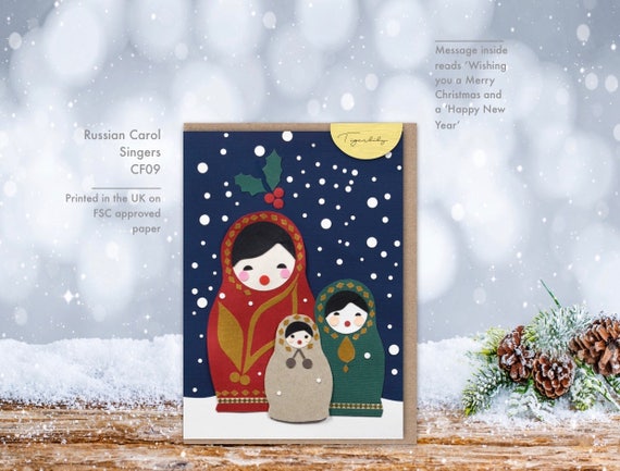 Russian Carol Singers Christmas Card Granddaughter Daughter Etsy