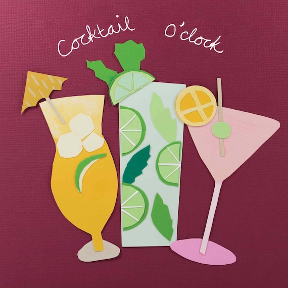 Handmade personalised /'Cocktail//Celebration/' Birthday Card Any name or message