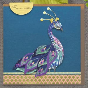 Pavone, animale card, carta di fauna selvatica, cartolina d'auguri, vuoto all'interno