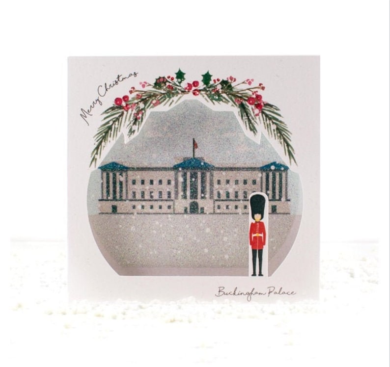 Sparkling Buckingham Palace, London Christmas Card, Pop Up, 3D, Laser