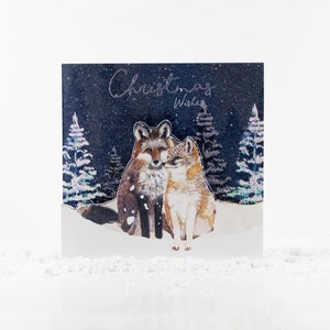 Navidad brillante, zorro de nieve, vida silvestre de invierno, 3D, troquelado, hecho a mano, animales festivos, país de las maravillas de invierno