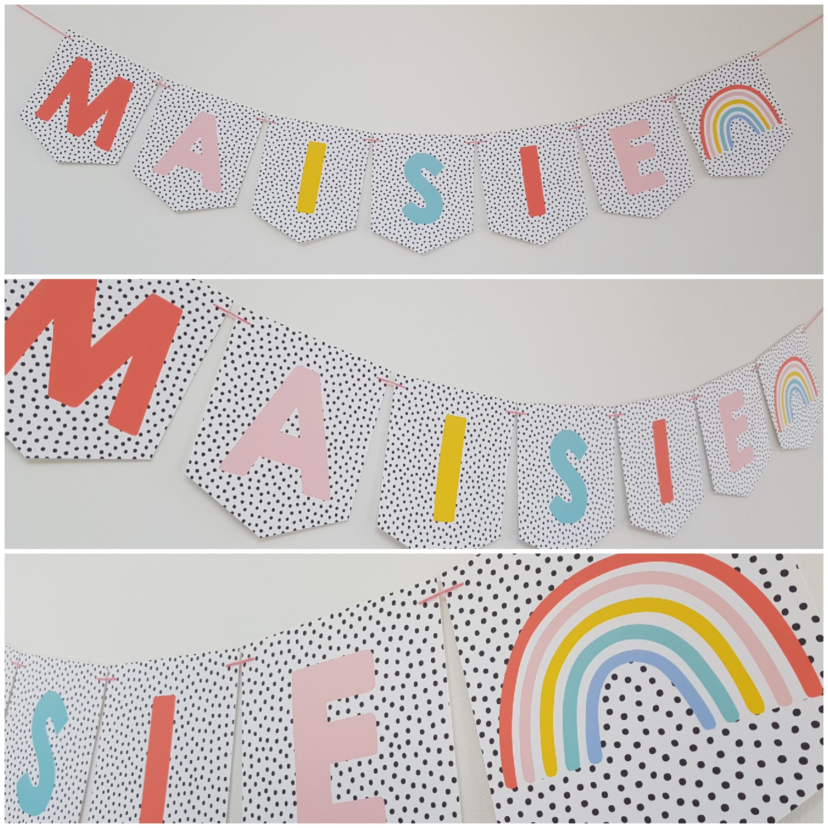 New Baby /Boys Bedroom,Nursery *QUALITY 100% cotton  Personalised Name Bunting