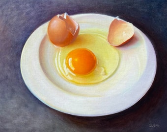 Made to Order Egg Still Life, Custom Original Oil Painting