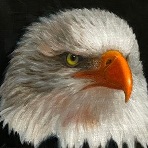 Dipinto ad olio originale Aquila, opera d'arte a tema animale per ufficio, decorazione da parete maestosa, regalo di belle arti fotorealistico
