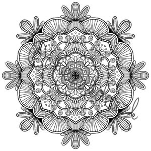Mandala adult coloring page