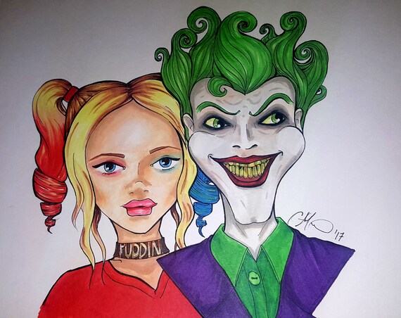 Harley Quinn And The Joker Coloring Page Digital Download Etsy Harley Quinn And The Joker Coloring Page Digital Download Etsy