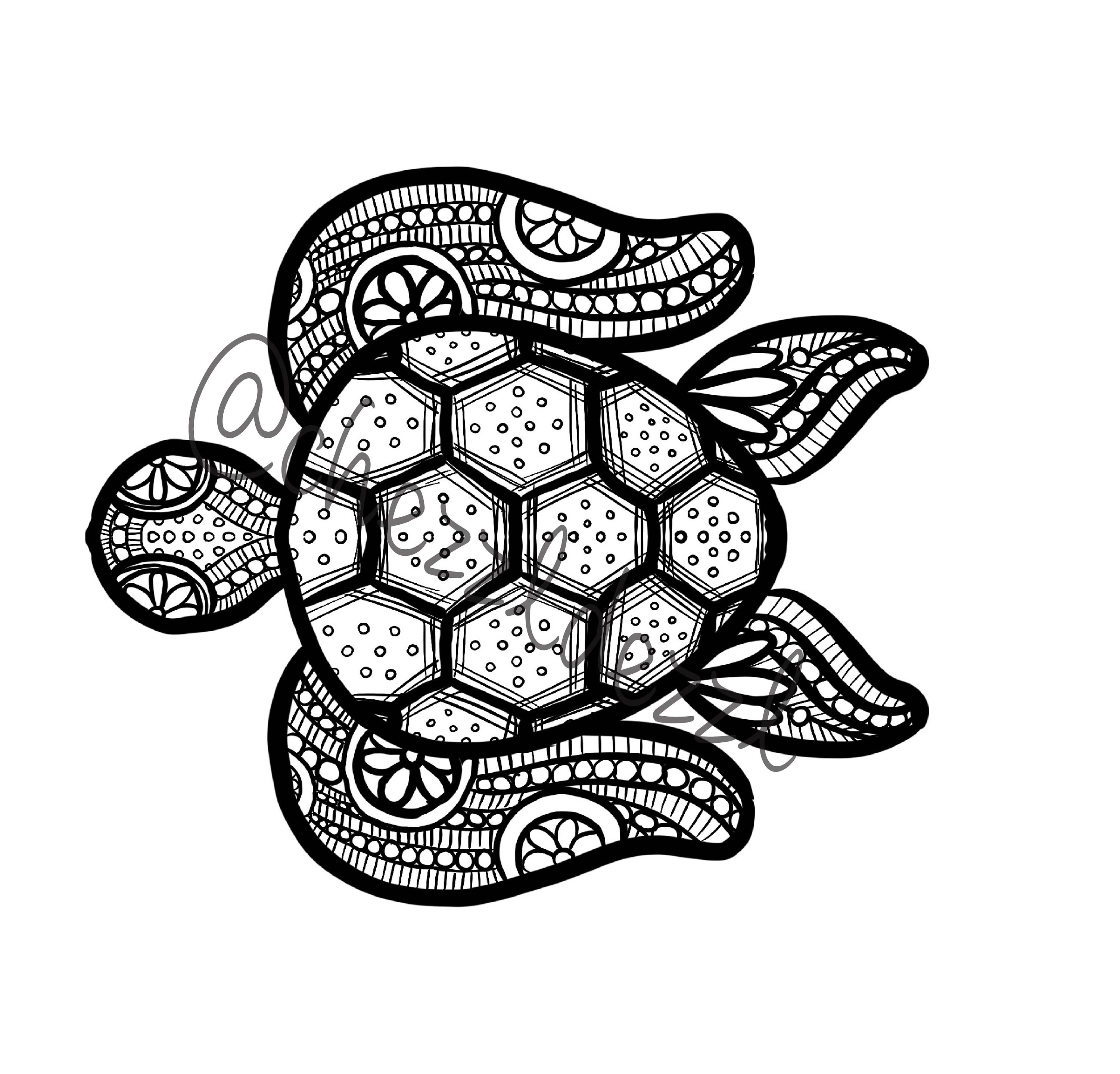 Turtle Pattern Coloring Page