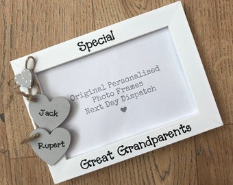 Handcrafted Personalised Great Grandparents Photo Picture Frame Keepsake Birthday Gift Fathers Day Gift Any Wording 6x4" 5x7" 8x6" 10x8