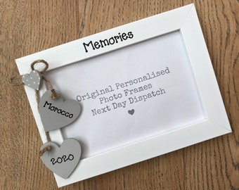 Handcrafted Personalised Memories Photo Picture Frame Birthday Keepsake Gift Quick Dispatch Any Wording 6x4" 5x7" 8x6" 10x8" Photo