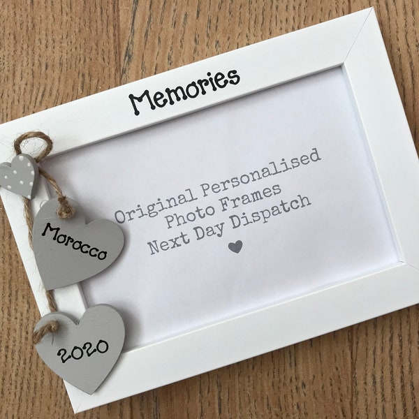Handcrafted Personalised Memories Photo Picture Frame Birthday Keepsake Gift Quick Dispatch Any Wording 6x4" 5x7" 8x6" 10x8" Photo