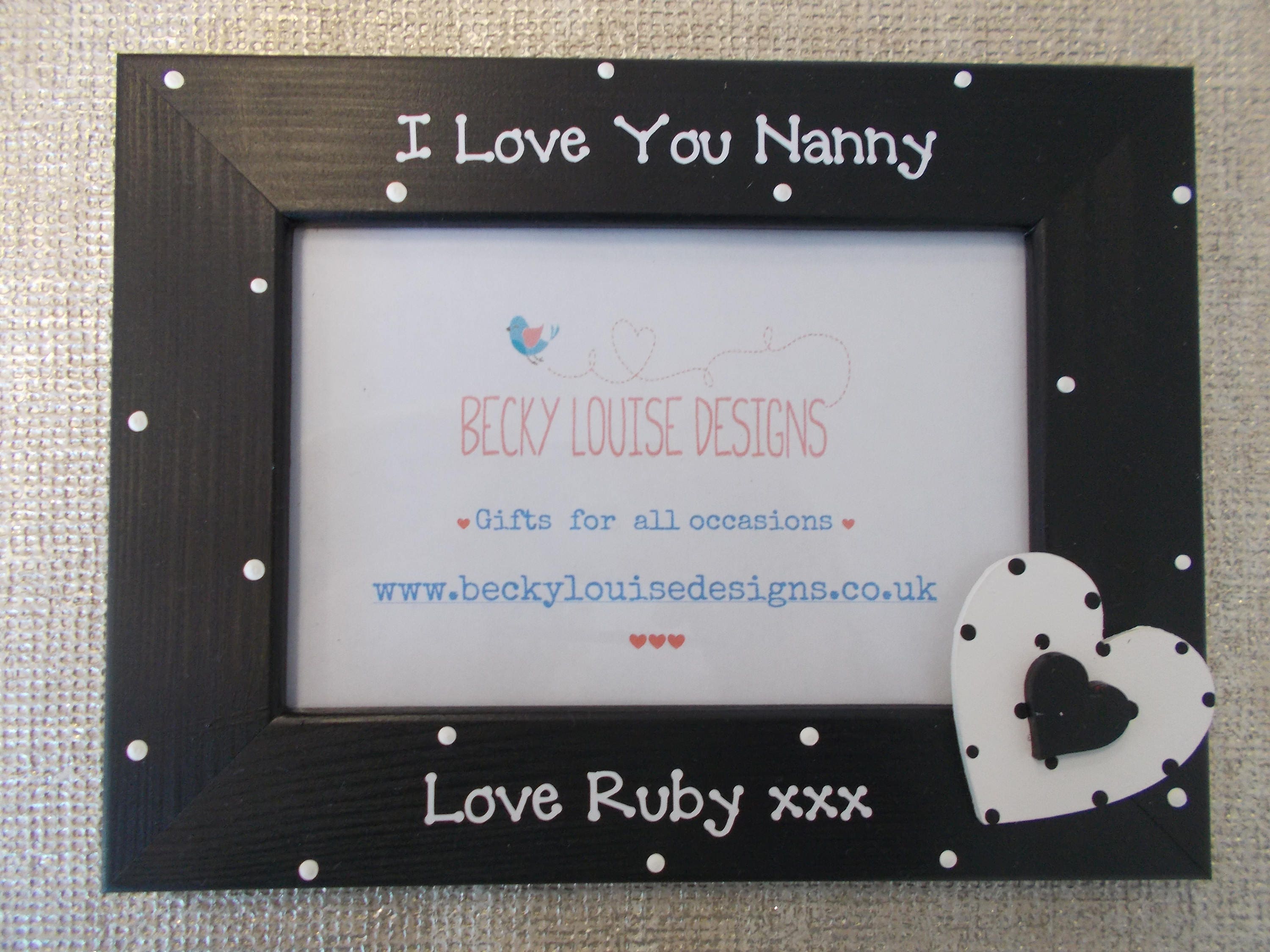 Personalised Nanny Nan Photo Frame Gift 6x4 5x7 8x6 10x8 Etsy
