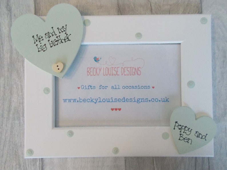 Personalised Me And My Big Brother Little Siblings 6x4 Wooden Photo Frame Keepsake Gift
