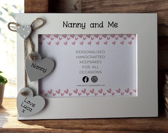 Handcrafted Personalised Nanny and Me Photo Picture Frame Keepsake Birthday Gift Mothers Day