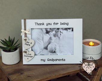 Thank You For being My Godparents Personalised Photo Frame Gift
