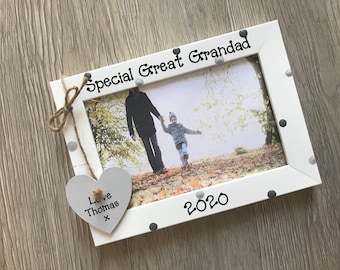 Handcrafted Personalised Special Great Grandad Fathers Day Birthday Photo Picture Frame Keepsake Gift Any Wording 6x4" 5x7" 8x6" 10x8