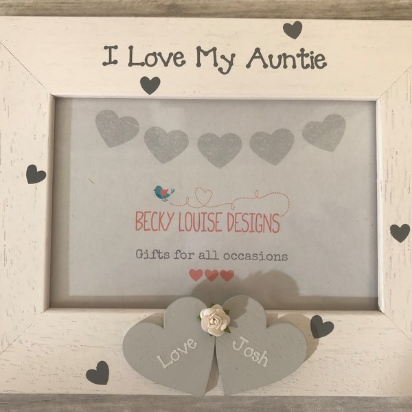 Personalised I  Love My Auntie Handcrafted Photo Frame Keepsake Gift Any Wording 5x7