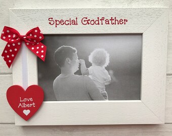 Personalised Special Godfather Gift Wooden Handcrafted Photo Frame Picture Keepsake Any Wording 6x4 5x7