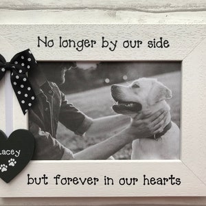 Personalised Wooden Handcrafted Condolence Dog Pet Loss In Memory Remembrance Photo Frame Picture Keepsake Gift Any Wording 6x4 5x7