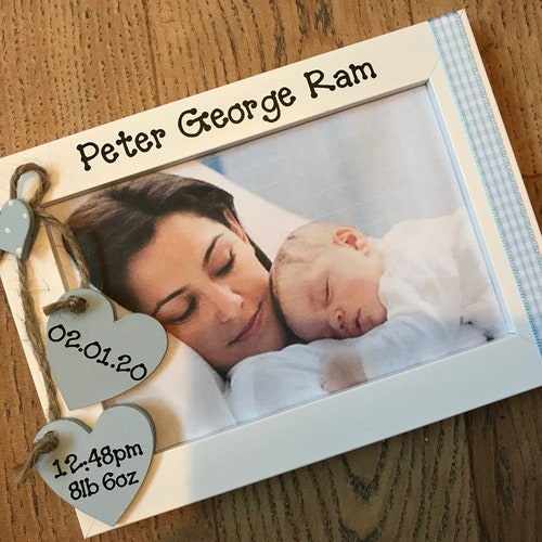 Personalised Handcrafted Newborn Baby Boy Girl Frame 6x4 Etsy